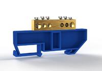 Шина нулевая на DIN-изоляторе 8х12мм 6 отвер. латунь TOKOV ELECTRIC TKE-BCB-812-6-DIN/N - УПС инжиниринг