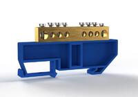 Шина нулевая на DIN-изоляторе 8х12мм 8 отвер. латунь TOKOV ELECTRIC TKE-BCB-812-8-DIN/N - УПС инжиниринг