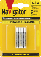 Элемент питания алкалиновый AAA/LR03 94 750 NBT-NE-LR03-BP2 (блист.2шт) Navigator 94750 - УПС инжиниринг