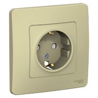 Розетка 1-м СП Blanca 16А IP20 250В с заземл. защ. шторки беж. SE BLNRS001117 - УПС инжиниринг