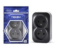 Розетка 2-м ОП Frea 16А IP20 250В без заземл. АБС-пластик карбон TOKOV ELECTRIC TKE-FR-R2-C14 - УПС инжиниринг
