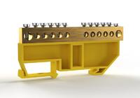 Шина PE "земля" на DIN-изоляторе 8х12мм 12 отвер. латунь TOKOV ELECTRIC TKE-BCB-812-12-DIN/PE - УПС инжиниринг