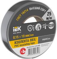 Изолента 0.15х19мм (рул.25м) сер. IEK EX-IZ10-C15-19-25-K03 - УПС инжиниринг