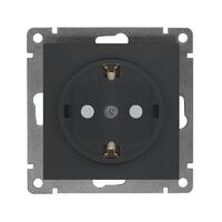 Розетка 1-м СП Афина 16А IP20 с заземл. защ. шторки механизм графит Universal A0049-Gr - УПС инжиниринг