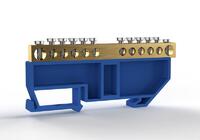 Шина нулевая на DIN-изоляторе 6х9мм 12 отвер. латунь TOKOV ELECTRIC TKE-BCB-69-12-DIN/N - УПС инжиниринг