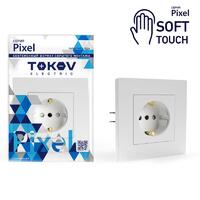 Розетка 1-м СП Pixel 16А IP20 с заземл. защ. шторки в сборе айс TOKOV ELECTRIC TKE-PX-R1FZSF-C34 - УПС инжиниринг