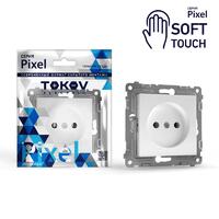 Розетка 1-м СП Pixel 16А IP20 без заземл. защ. шторки механизм айс TOKOV ELECTRIC TKE-PX-R1SF-C34 - УПС инжиниринг