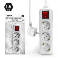Удлинитель 3х1.5м с заземл. с выкл. 10А 3х1.5 TOKOV LIGHT TKL-C01-BU3-1.5-1.5-ZV - УПС инжиниринг