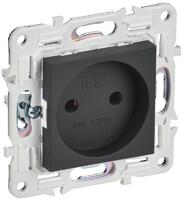 Розетка SKANDY 10А без заземл. без защ. шторок SK-R02G графит IEK SK-R10-10-K53 - УПС инжиниринг