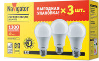 Лампа светодиодная 95 319 NLL-A60-13-230-4K-E27-PACK3 NAVIGATOR 95319 - УПС инжиниринг