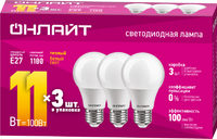Лампа светодиодная 90 602 OLL-A60-11-230-2.7K-E27-PACK3 ОНЛАЙТ 90602 - УПС инжиниринг
