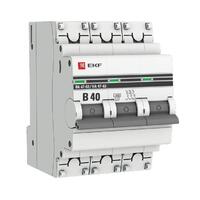 Выключатель автоматический модульный 3п B 40А 4.5кА ВА 47-63 PROxima EKF mcb4763-3-40B-pro - УПС инжиниринг