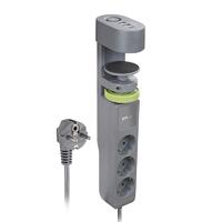 Удлинитель 3х1.5м на струбцине с заземл. с выкл. 3 USB выхода (2А+1С) IP20 ПВС 3х1 ETD-03U-150-gy (3х1.5) сер. JAZZway 5059559 - УПС инжиниринг
