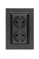 Розетка 2-я Karea LINE STAR с заземл. дым. металлик Makel 86050082 - УПС инжиниринг