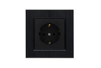 Розетка 1-м Karea LINE STAR с заземл. чер. Makel 86054028 - УПС инжиниринг