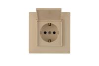 Розетка 1-м с крышкой Karea RIZZ с заземл. крем Makel 88010029 - УПС инжиниринг