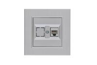 Розетка компьютерная CAT 5+гнездо Karea LINE STAR жемчуж. Makel 86100035 - УПС инжиниринг