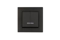 Выключатель 2-клав. с подсветкой Karea RIZZ STAR дым. металлик Makel 88050023 - УПС инжиниринг