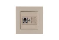 Розетка компьютерная CAT 5+гнездо Karea RIZZ крем Makel 88010035 - УПС инжиниринг