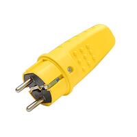 Вилка электрическая 1ф 16А 250В IP44 прямая однофазная каучук желт. Universal 3089 - УПС инжиниринг