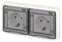 Розетка Эксперт 11-2523-01 2х2P+E гориз. IP55 16А-250В СУ бел. Эра Б0063276 - УПС инжиниринг