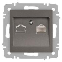 Розетка компьютерная 1-м СП Accent 6-303-09 RJ45 IP20 титан Intro Б0063642 - УПС инжиниринг