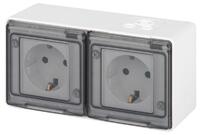 Розетка Эксперт 11-2503-01 2х2P+E гориз. IP55 16А-250В ОУ бел. Эра Б0063264 - УПС инжиниринг