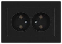 Розетка Accent 6-204-05 2х2P 16А-250В IP20 СУ AL/CU антрацит Intro Б0063465 - УПС инжиниринг