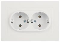 Розетка Accent 6-205-01М 2X2P+E Schuko 16А-250В IP20 СУ AL/CU бел. матов. Intro Б0063487 - УПС инжиниринг