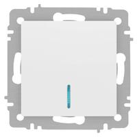 Выключатель 1-кл. СП Accent 6-102-01М 10А IP20 250В с подсветкой AL/CU бел. матов. Intro Б0063466 - УПС инжиниринг
