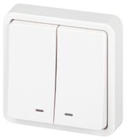 Выключатель Эксперт 11-1525-01 двойн. с подсветкой IP55 10АХ-250В СУ бел. Эра Б0063304 - УПС инжиниринг