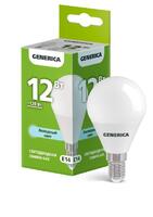 Лампа светодиодная G45 12Вт шар 6500К E14 230В GENERICA LL-G45-12-230-65-E14-G - УПС инжиниринг