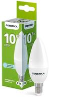 Лампа светодиодная C35 10Вт свеча 6500К E14 230В GENERICA LL-C35-10-230-65-E14-G - УПС инжиниринг