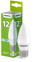 Лампа светодиодная C35 12Вт свеча 6500К E27 230В GENERICA LL-C35-12-230-65-E27-G - УПС инжиниринг