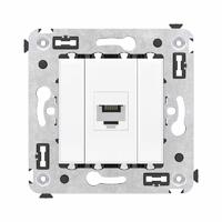 Розетка телефонная 1-м СП Avanti "Белое облако" RJ12 без шторок механизм DKC 4400613 - УПС инжиниринг