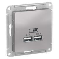 Розетка USB AtlasDesign тип A+A 5В 1х2.1А 2х1.05А механизм алюм. SE ATN000333 - УПС инжиниринг