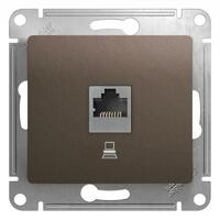 Розетка компьютерная 1-м Glossa RJ45 кат.5E механизм шоколад SE GSL000881K - УПС инжиниринг