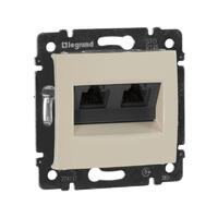 Розетка компьютерная 2-м СП Valena RJ45 кат.5E UTP на захватах механизм сл. кость Leg 774131 - УПС инжиниринг