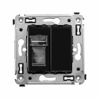 Розетка компьютерная 1-м СП Avanti "Черный квадрат" RJ45 кат.5E DKC 4402463 - УПС инжиниринг