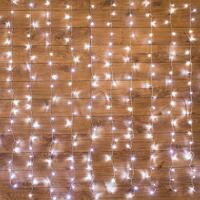 Гирлянда светодиодная "Светодиодный Дождь" 1.5х1.5м 144LED холод. бел. 12Вт 220-240В IP20 с контроллером провод прозр. Neon-Night 235-035 - УПС инжиниринг