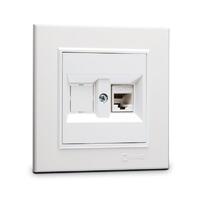 Розетка компютерная CAT5 + гнездо СП Karea IP20 бел. Makel 56001035 - УПС инжиниринг