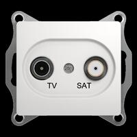 Розетка телевизионная оконечная TV/SAT 1-м СП Glossa 1дБ механизм бел. SE GSL000197 - УПС инжиниринг