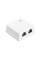 Розетка компьютерная 2-м ОП SB1-2-8P8C-C6-SH-WH RJ45 (8P8C) кат.6 экранир. Dual IDC Hyperline 430237 - УПС инжиниринг