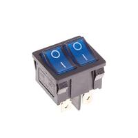 Выключатель клавишный 250В 6А (6с) ON-OFF син. с подсветкой ДВОЙНОЙ Mini (RWB-305) Rexant 36-2161 - УПС инжиниринг