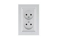 Розетка 2-м СП Karea 10А IP20 б/з сереб. Makel 56065017 - УПС инжиниринг