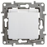 Розетка 1-м СП Etika 16А IP44 250В 2P+E с заземл. защ. шторки с крышкой немецк. стандарт безвинтов. клеммы механизм бел. Leg 672232 - УПС инжиниринг