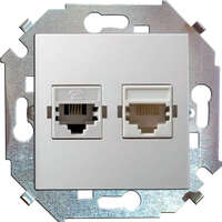 Розетка телефонная 2-м СП Simon 15 RJ11 винтов. зажимы механизм бел. Simon 1591589-030 - УПС инжиниринг
