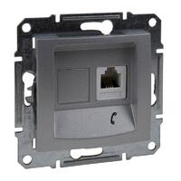 Розетка телефонная 1-м СП Sedna RJ11 механизм алюм. SchE SDN4101160 - УПС инжиниринг