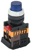 Кнопка ABLFP-22 d22мм 1з+1р 240В неон син. IEK BBT20-ABLFP-K07 - УПС инжиниринг