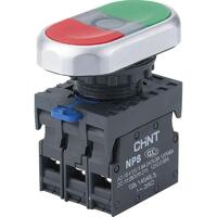 Кнопка двойная NP8-11SD 1НО+1НЗ желт. AC 110В-220В(LED) IP65 (R) CHINT 667175 - УПС инжиниринг